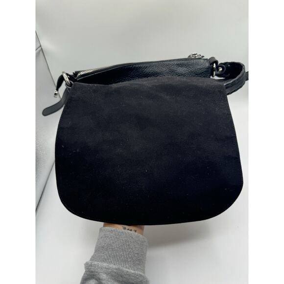 Innue Black Leather Leopard Print Suede Flap Italian Leather Shoulder Bag EUC - Picture 7 of 13